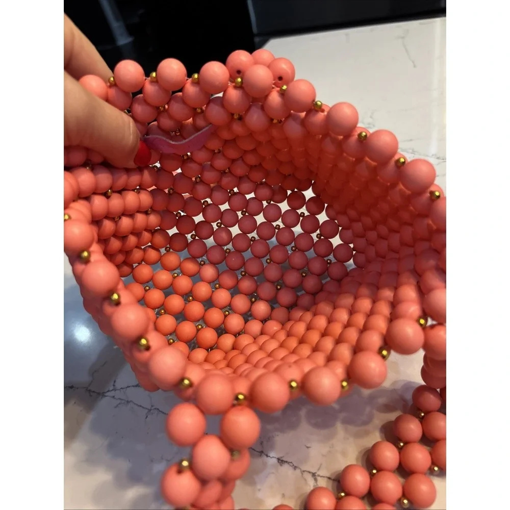 Lovers + Friends Matte Pink Beaded Meggy Bag Revolve Acrylic Handbag